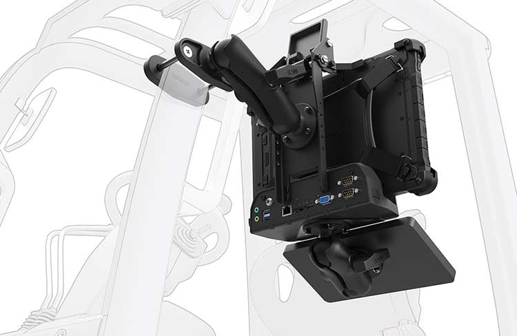 Rugged tablet forklift mount example