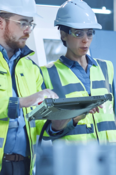 warehouse workers holding xtablet t1175