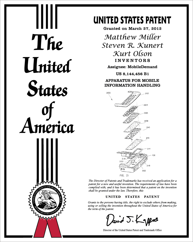 Patent Plaque 8144456