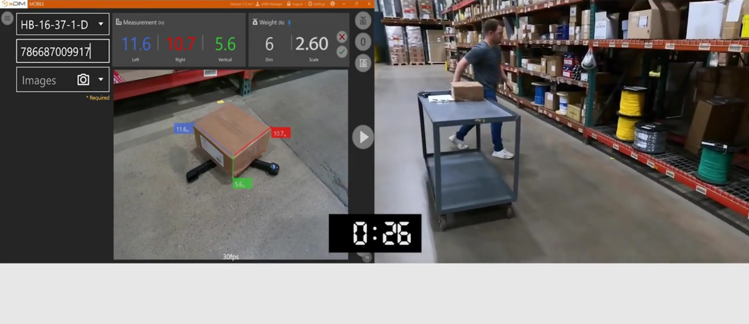 Comparison of xdim mobile dimensioning and stationary dimensioner